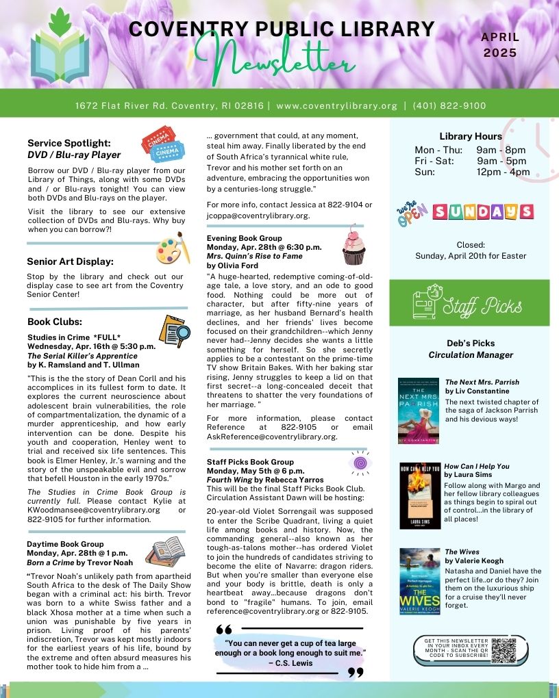 April Newsletter page 1