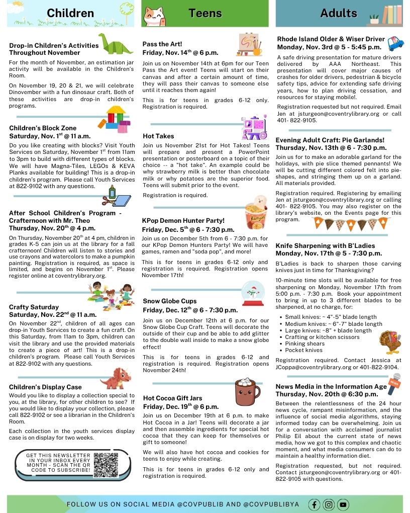 November 2025 Coventry Newsletter, page 2