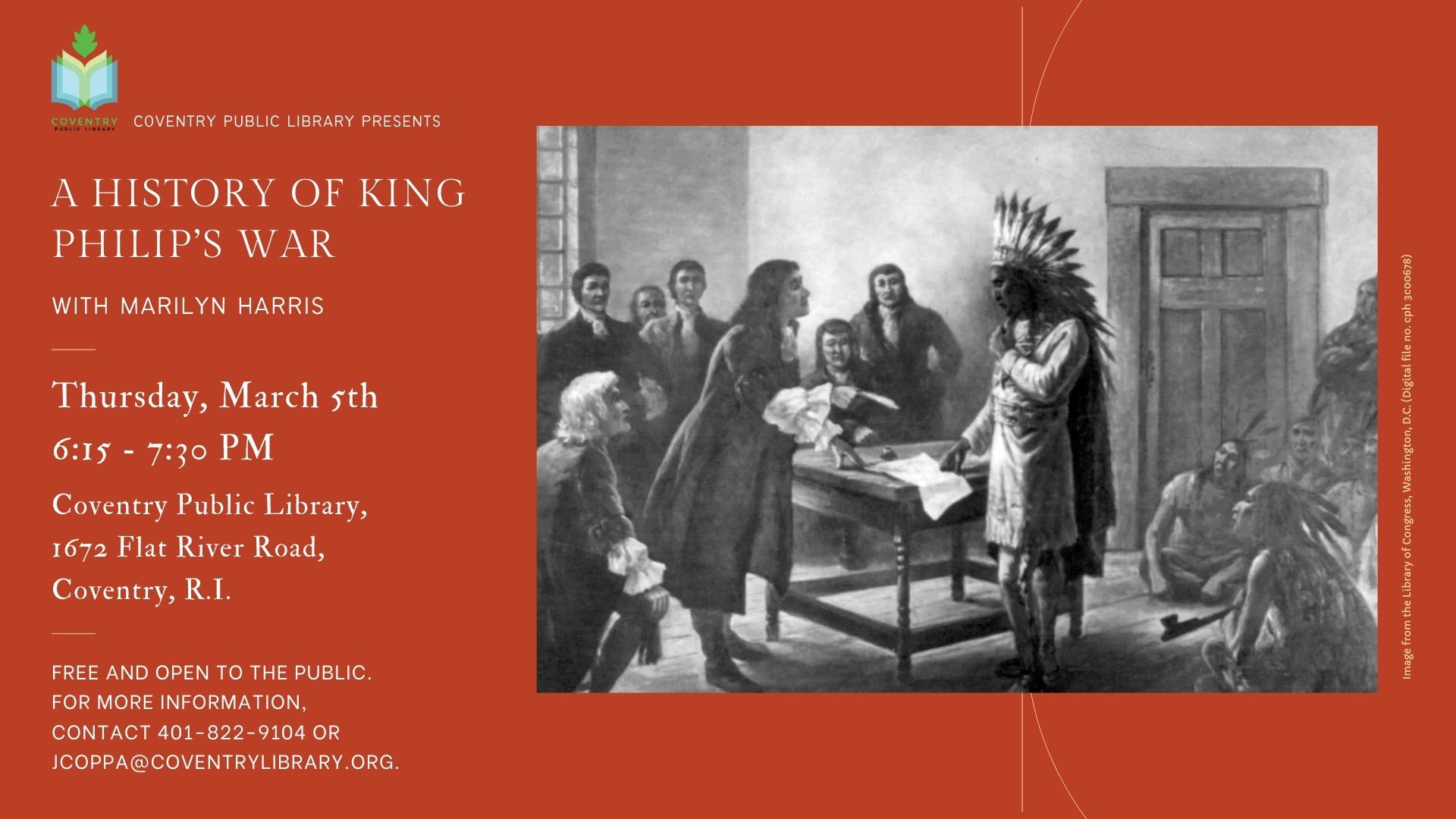 A History of King's Philip's War at the Coventry Public Library