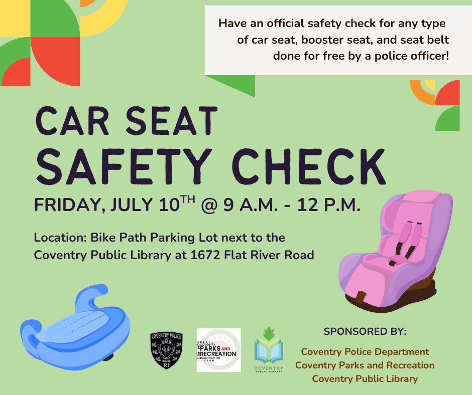 image of car seat safety check at coventry public library