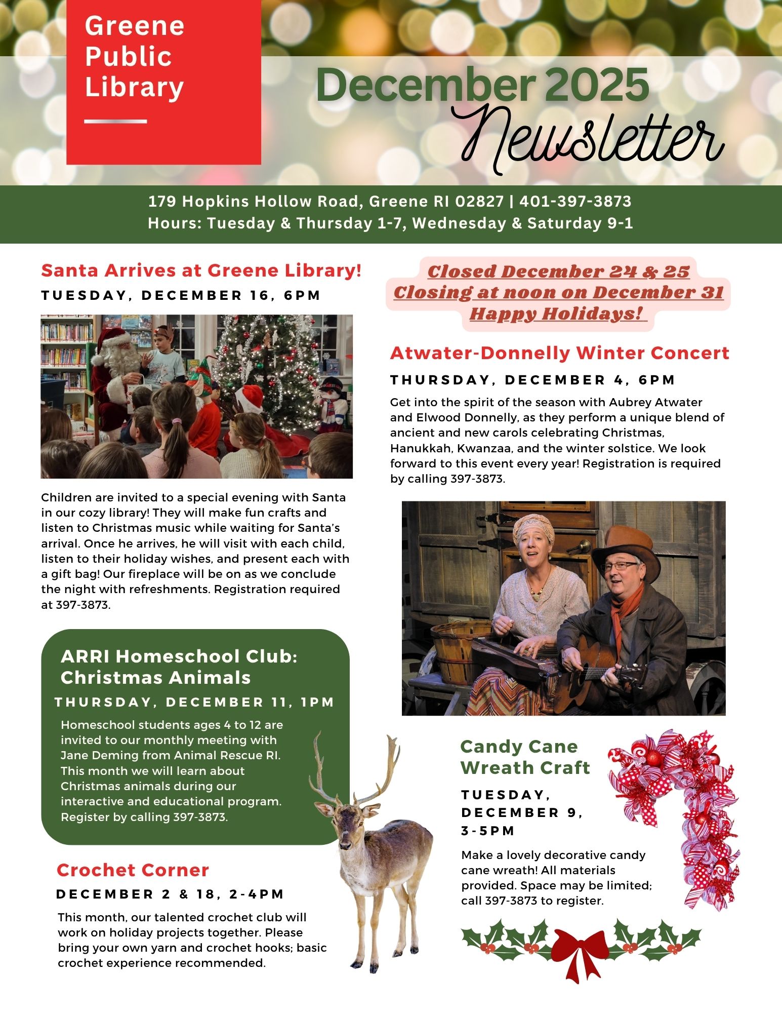 Greene Newsletter, page 1