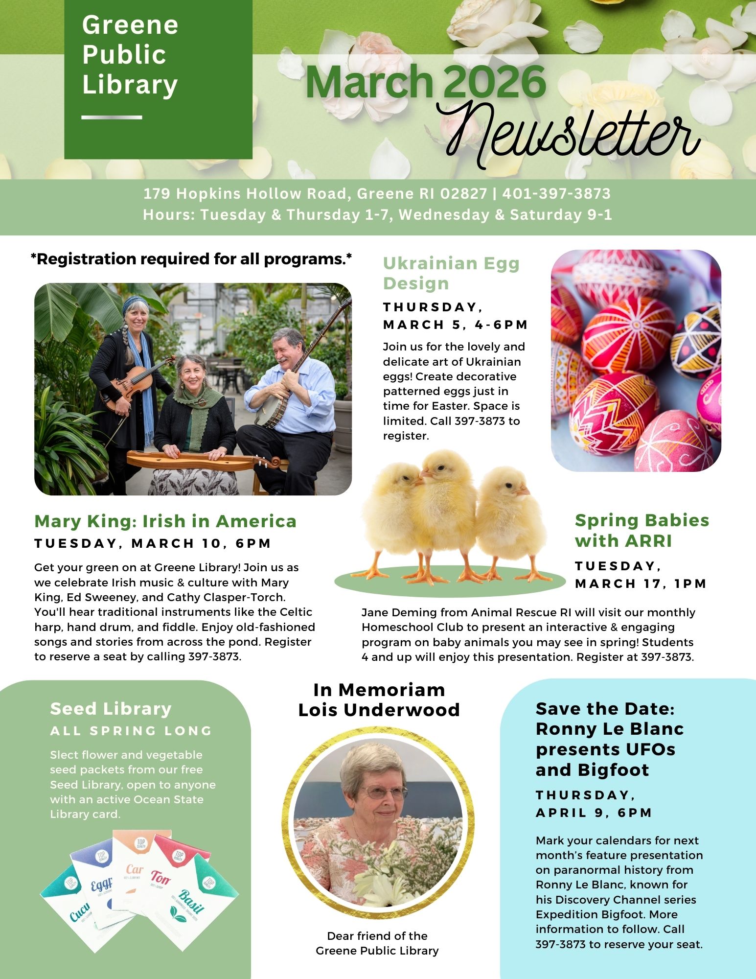 Greene Newsletter, page 1