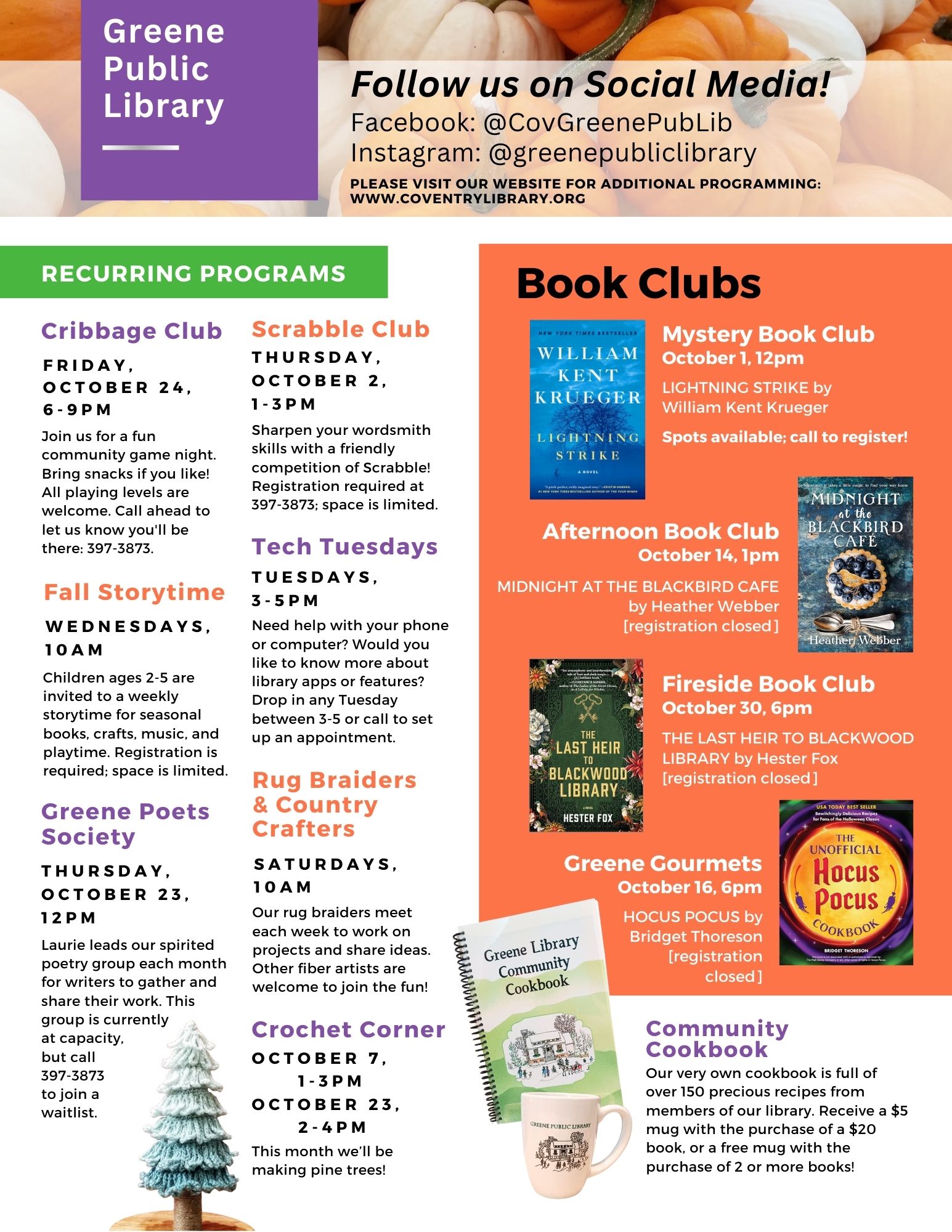 October 2025 Newsletter Greene Library, Page 2