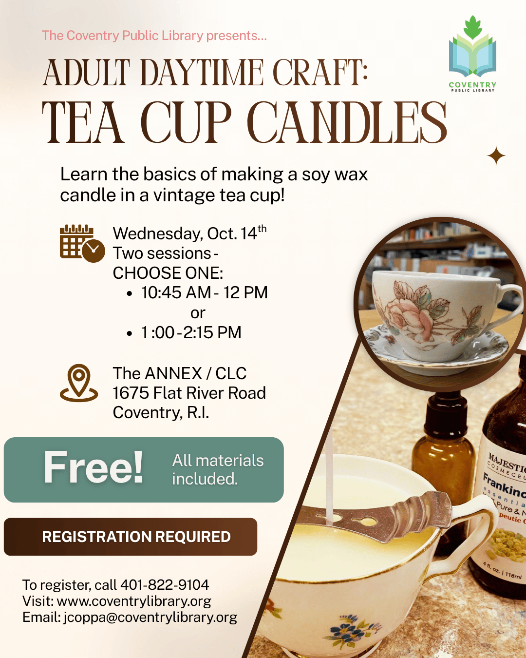 Adult daytime craft at the Coventry Public Library