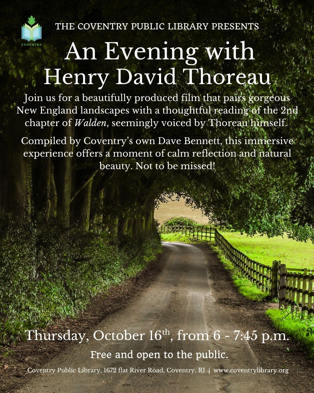 Henry David Thoreau's Walden, or Life in the Woods at the Coventry Public Library