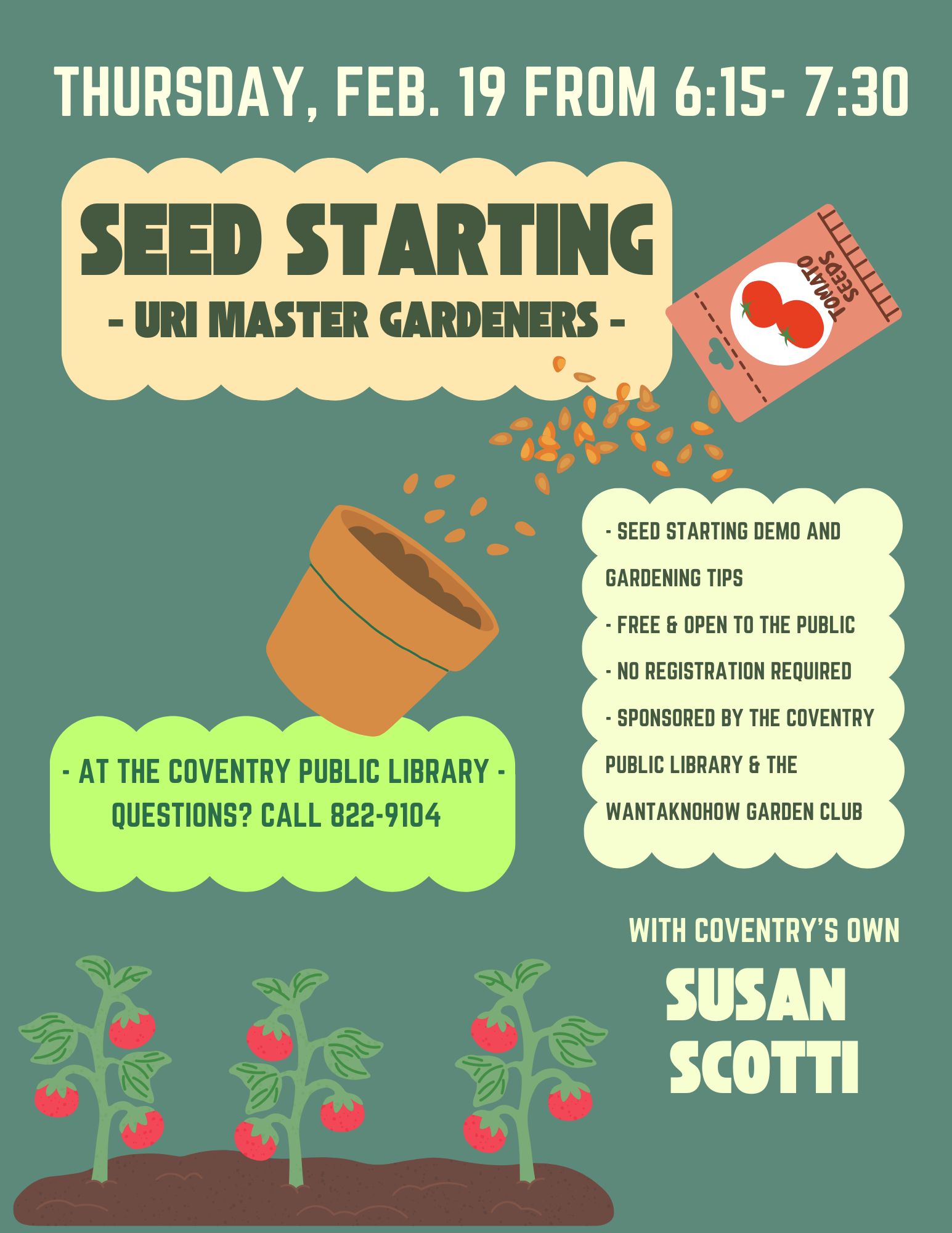 Seed starting at the Coventry Public Library
