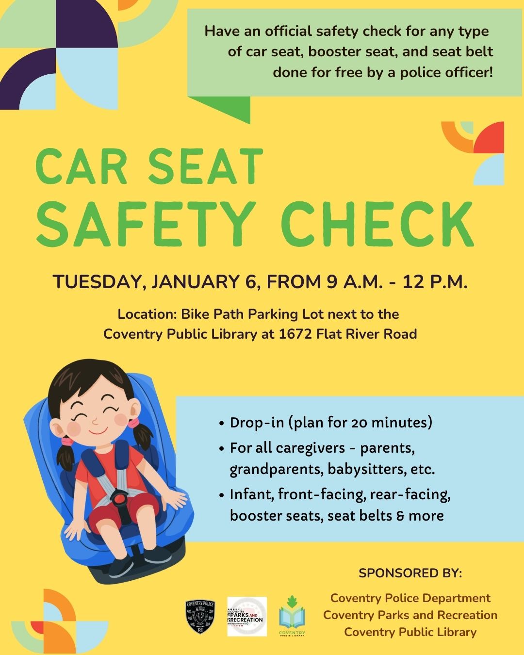 Car Seat Safety Check at the Coventry Public Library