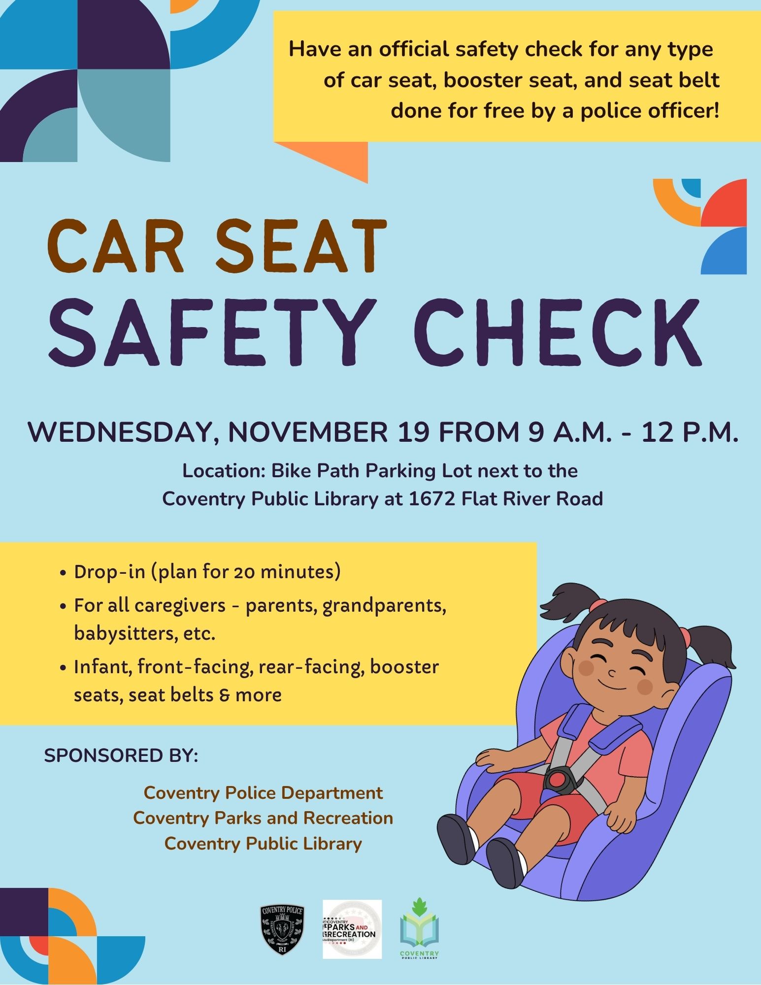 Car Seat Safety Check at the Coventry Public Library