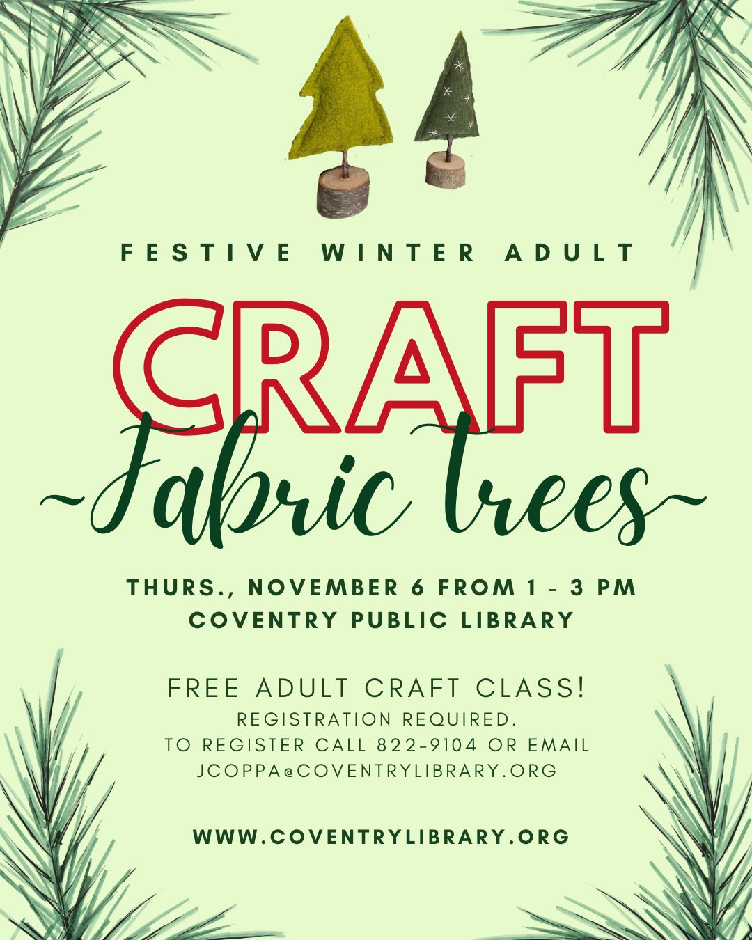 Adult craft at the Coventry Public Library