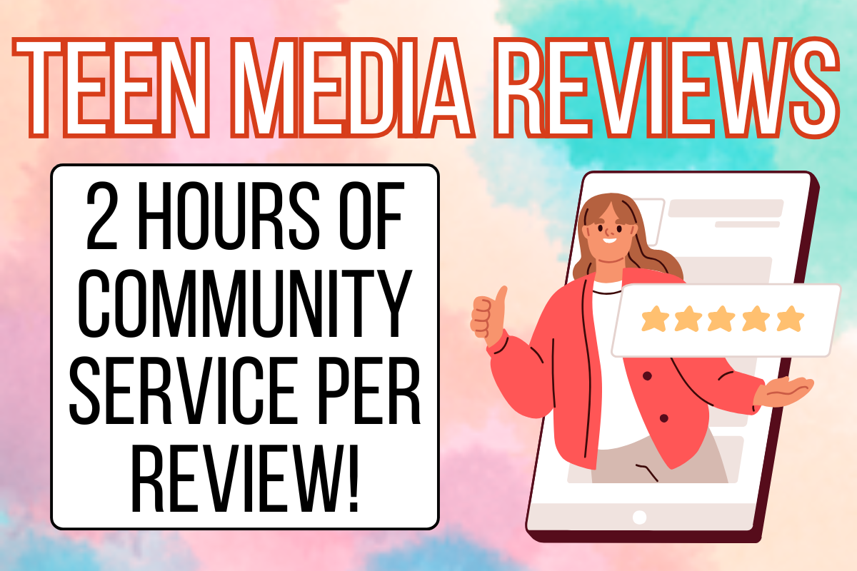 teen media reviews 2 hours of community service per review person thumbs up with 5 stars