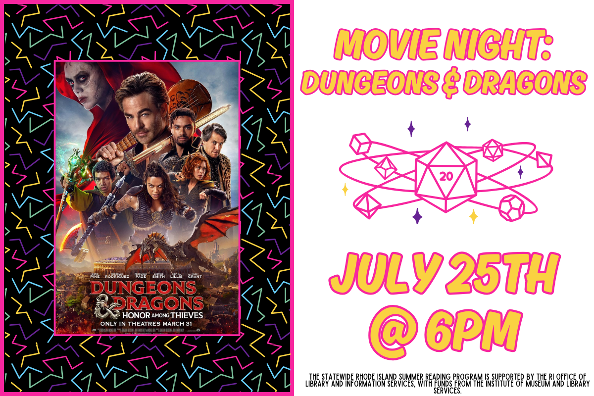 teen movie night dungeons and dragons july 25th @ 6pm